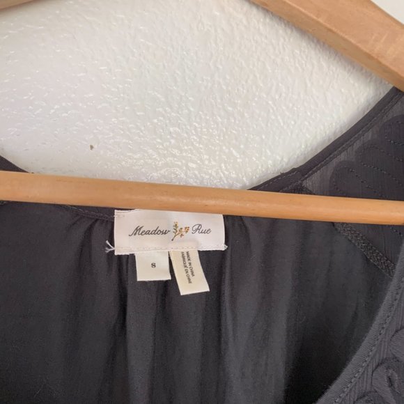 Anthropologie Meadow Rue Gray Bibbed Verona Tee - Picture 5 of 8